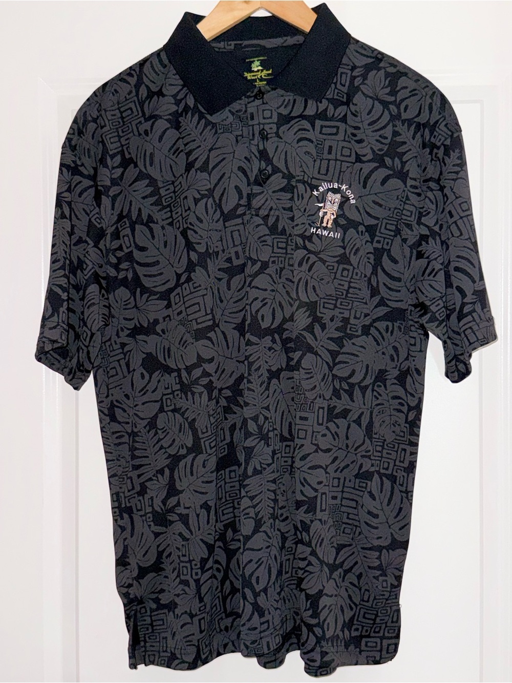 Diamond Head Wear Shirt Mens Large Black Polo Kailua-Kona Hawaii Embroidered